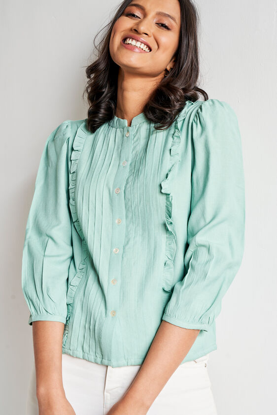 Sage Green Solid Straight Top, Sage Green, image 5